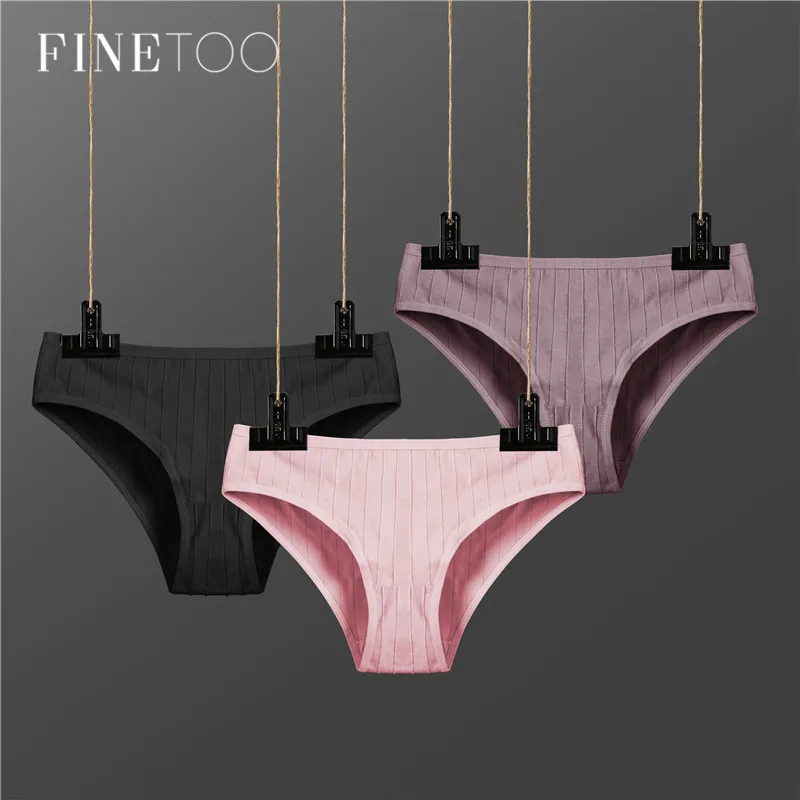Женские хлопковые трусики FINETOO однотонное нижнее белье для девушек|Женские