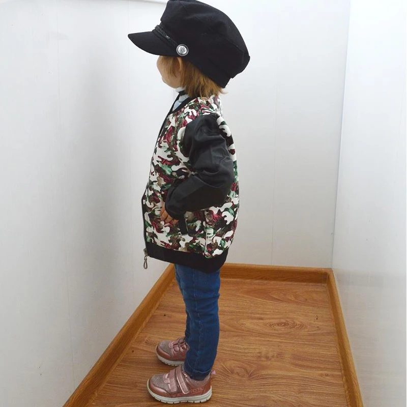 Детская модная куртка из искусственной кожи женское камуфляжное пальто с