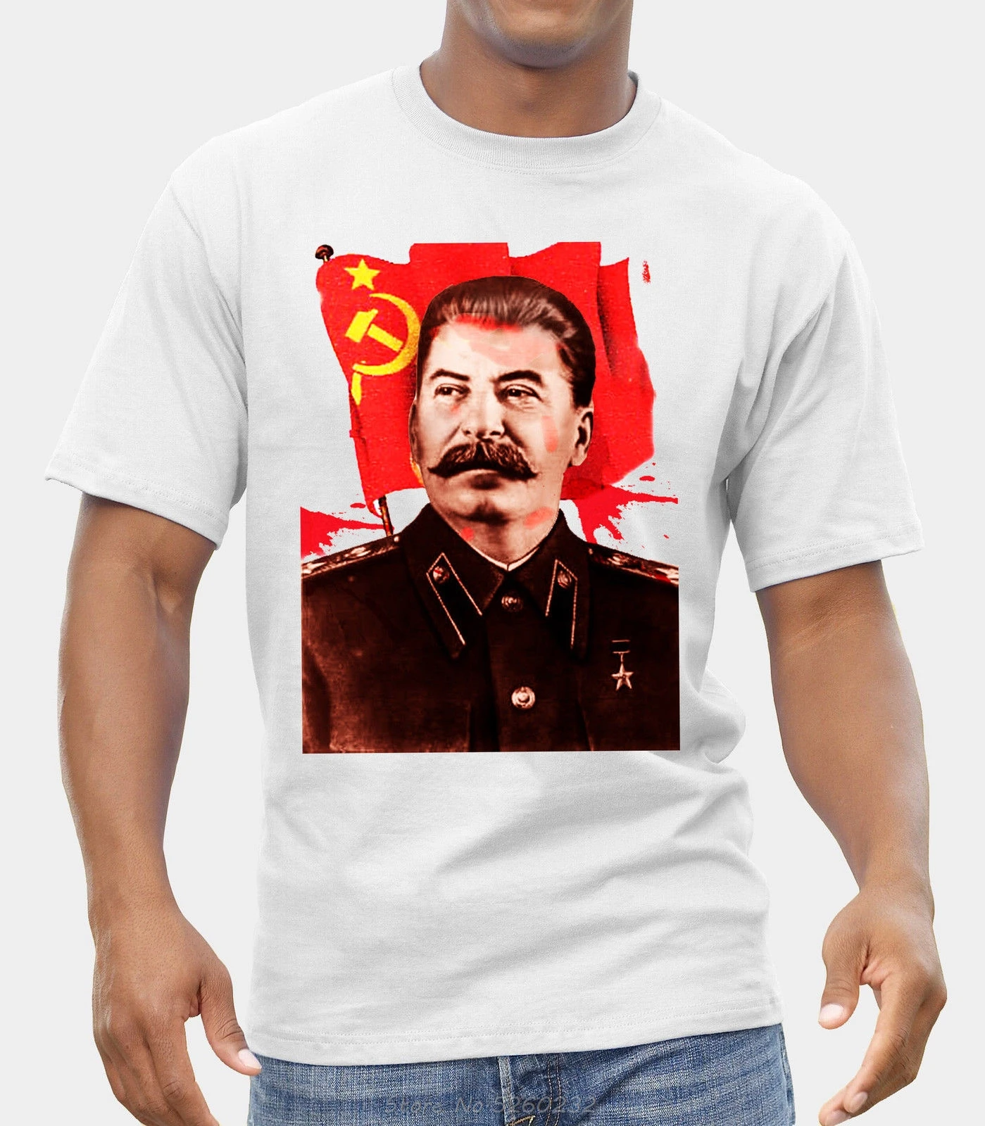 Сталин Коммунистическая пропаганда футболка Fruit Of The Loom печати Epson унисекс