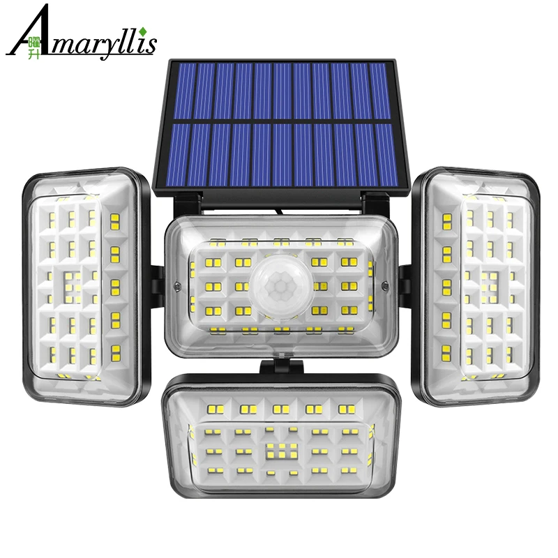 Солнечный светильник уличный 242 светодиодный движения Сенсор безопасности лампы