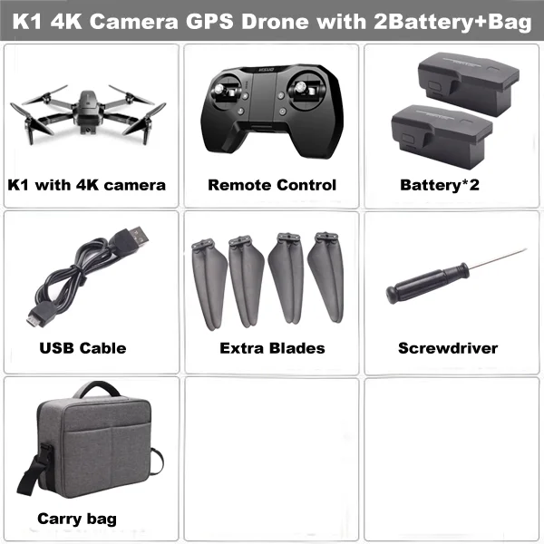 4K 2B Bag VISUO ZEN K1 gps Дрон с 5G wifi 4K широкоугольная HD FPV двойная камера бесщеточный мотор RC Дрон Квадрокоптер полёт 28 минут VS B4W - Цвет: 4K 2B Bag