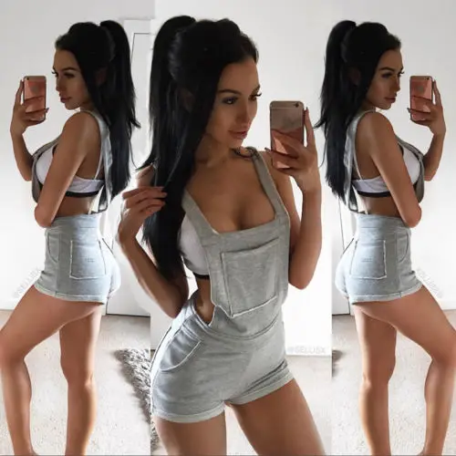 

Summer Women Casual Loose Overall Jumpsuit Strap Romper Beach Shorts Trousers