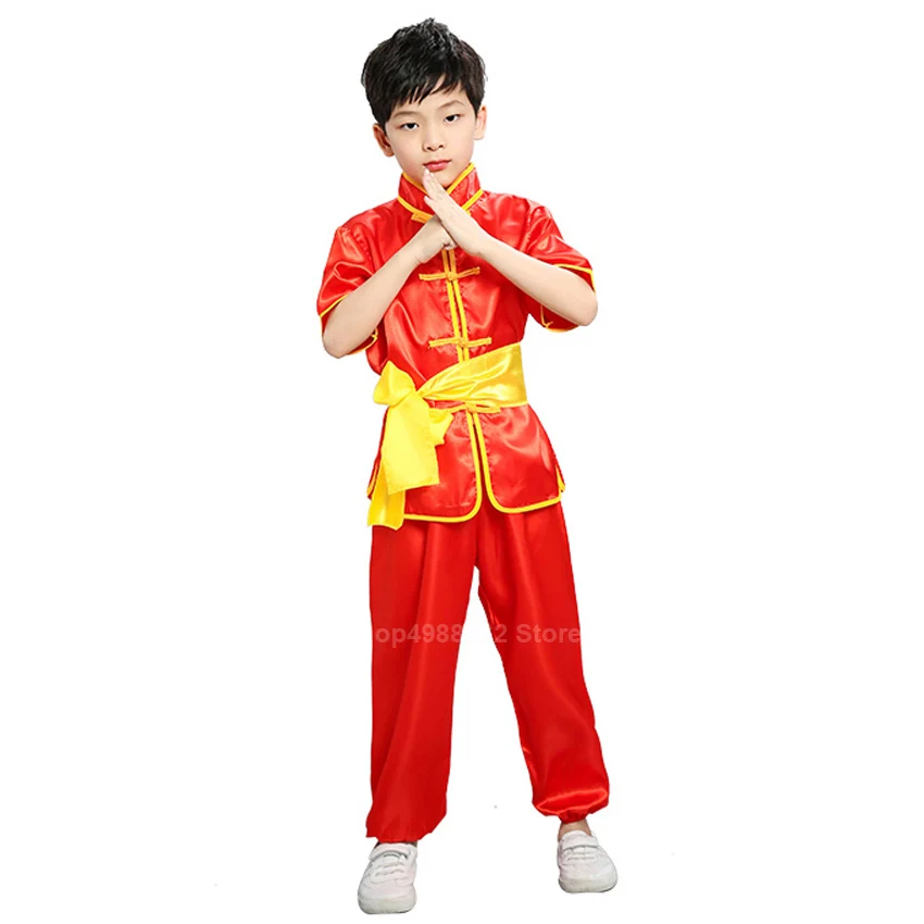 Детская Китайская традиционная одежда Wushu для детей униформа боевых искусств
