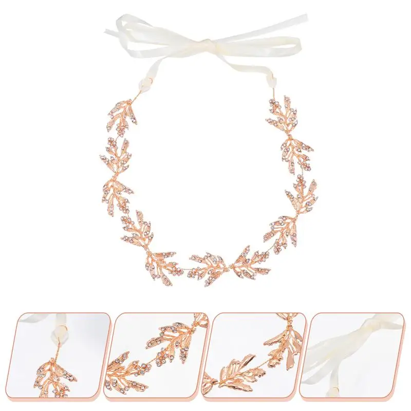 

1pc Delicate Exquisite Shiny Rhinestone Bride Headdress Bride Headband Bride Hairband