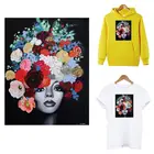 Красивая Черная Дамская наклейка с помощью утюга на одежду, самодельные моющиеся термопатчи с уровнем а для украшения одежды с аппликацией