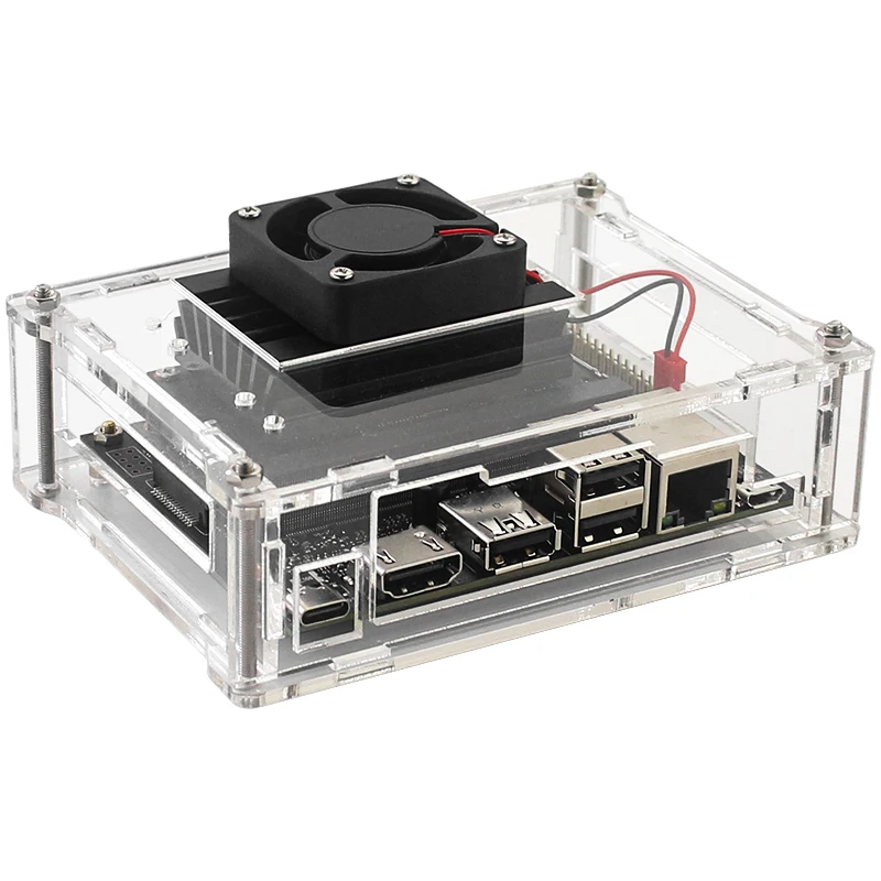 Фото Чехол для Nvidia Jetson Nano Acrylic, прозрачный чехол с камерой IMX219, держателем и вентилятором для Jetson Nano A02/B01/2 ГБ №2
