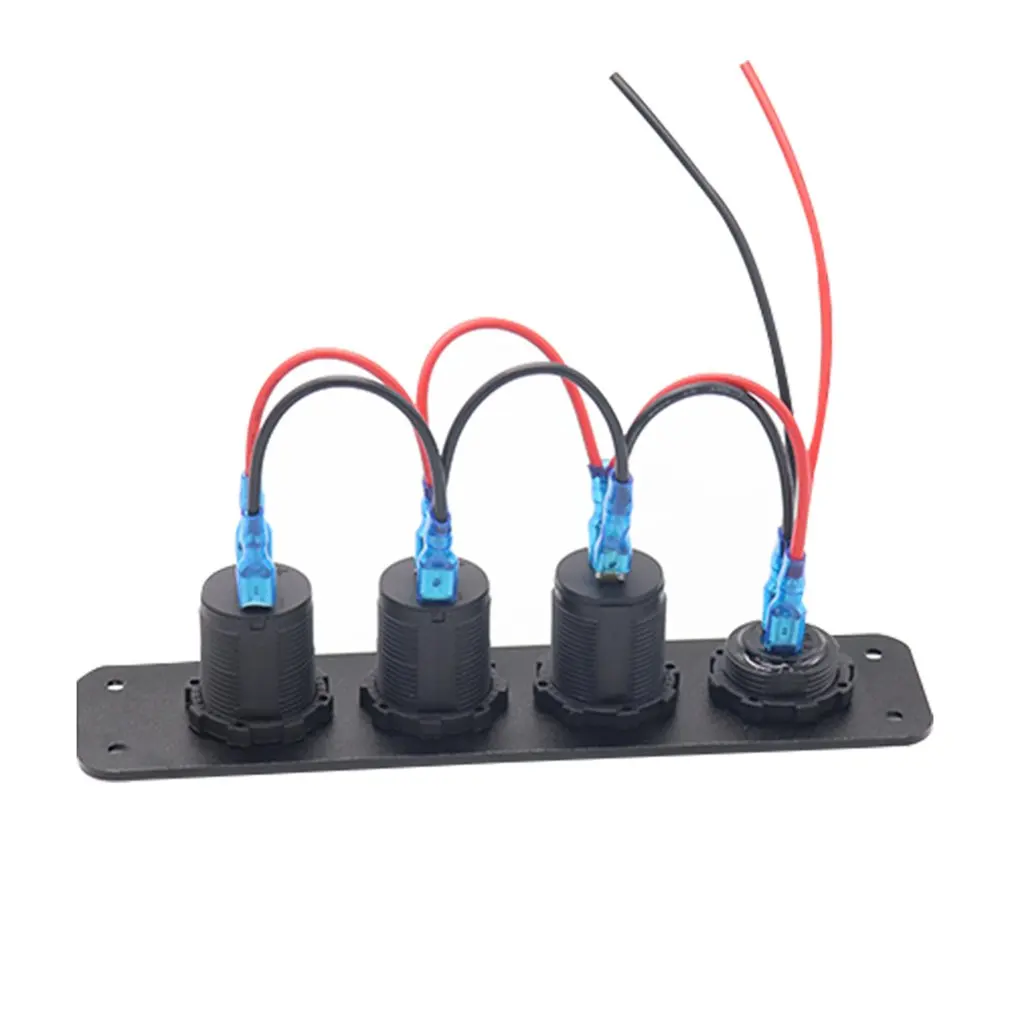 

Digital Display Voltmeter 12-24V Vehicle Ship Retrofit Universal Digital Display Voltmeter Dual USB Four-hole Aluminum Plate