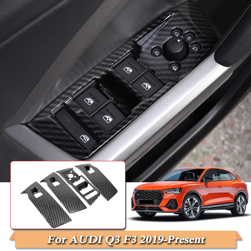

Для Audi Q3 F3 2019-Н. В. Автомобильный Стайлинг Внутренняя дверь окна лифт переключатель блесток внутренняя наклейка Внутренняя Рамка-аксессуар