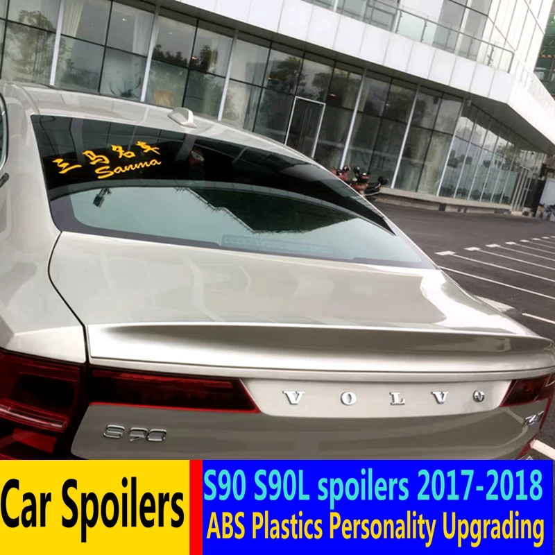 Для VOLVO S90 S90L 2017 2018 спойлер высокого качества ABS Материал заднее крыло автомобиля