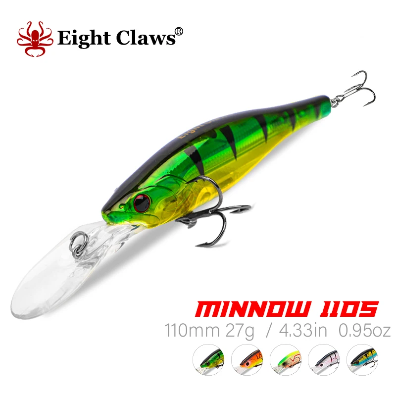 

Восемь Когти 110 мм 27,6g рыболовная приманка Тонущая приманка Джеркбейт жесткий Пластик искусственная приманка воблер Рыбалка свимбейт