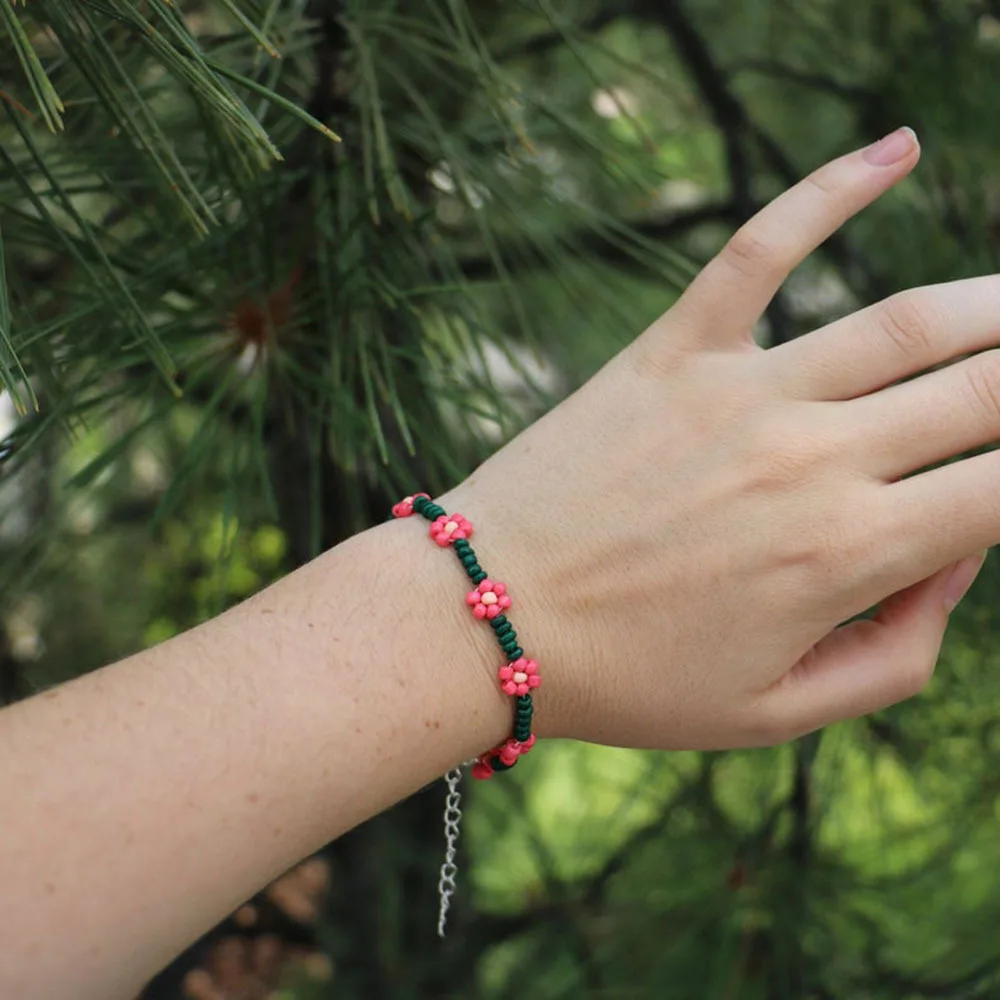 Дизайнерский оригинальный корейский милый цветочный Маргаритка модный браслет