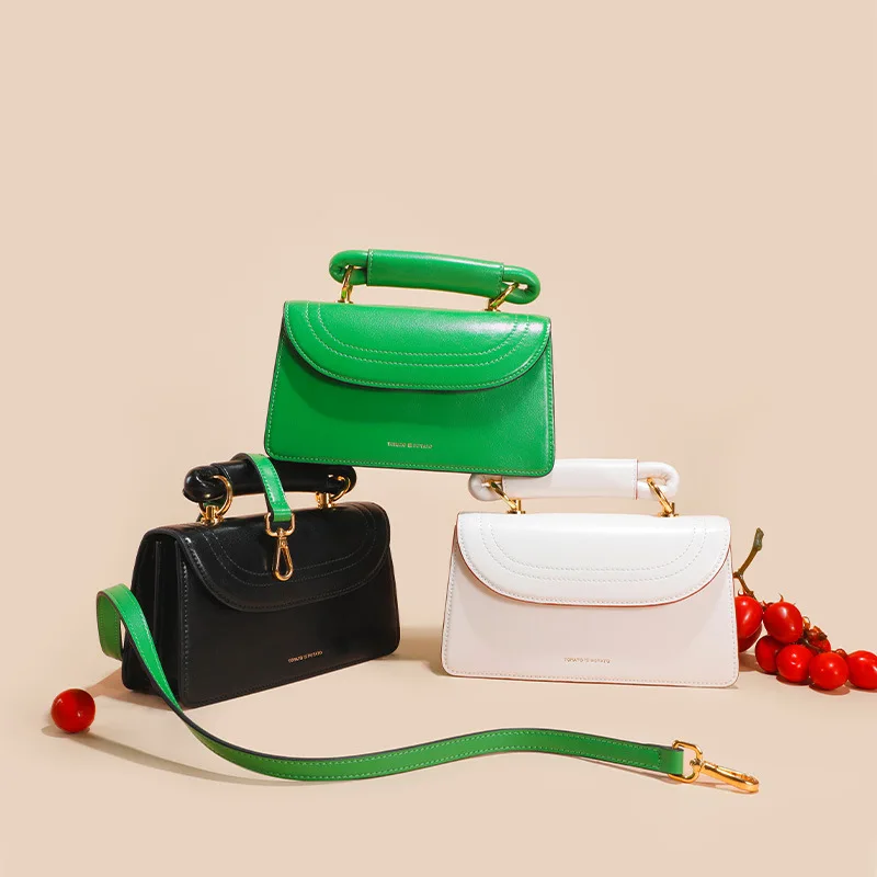 

Простая модная сумка на плечо, Зеленая кожаная дамская сумочка, нишевая дизайнерская женская сумка, зимние сумки, дизайнерские женские сумк...