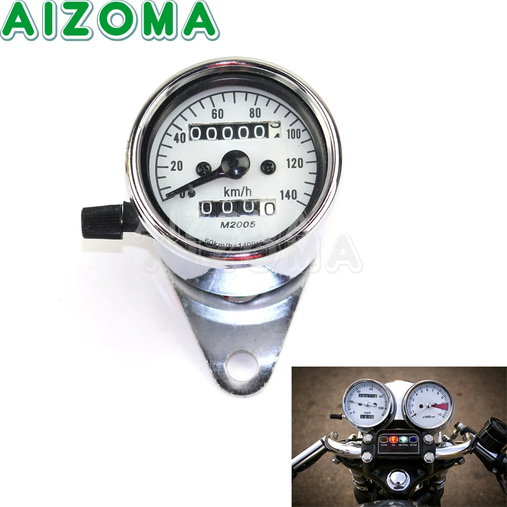 Универсальный двойной одометр спидометр для мотоцикла Harley Honda Yamaha Kawasaki Suzuki Cafe Racer