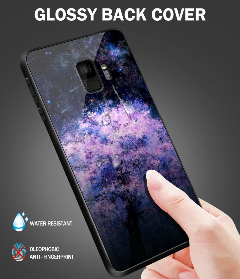for OnePlus 3T 3 5 6T 5T 6 7 7 Pro Anti Knock Tempered Glass Cover for Samsung Galaxy S9 S8 S10 Plus Printing Fancy Phone Case