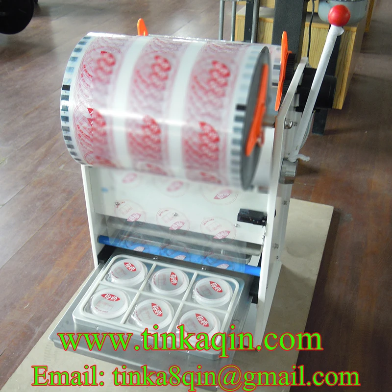 Машина для запечатывания стаканчиков пластиковые лотки пломбировочная машина