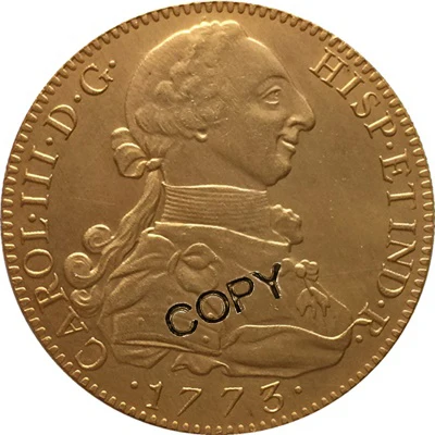 24 K позолоченные 1773 испанские 8 Escudos - Carlos III копии монет | Дом и сад