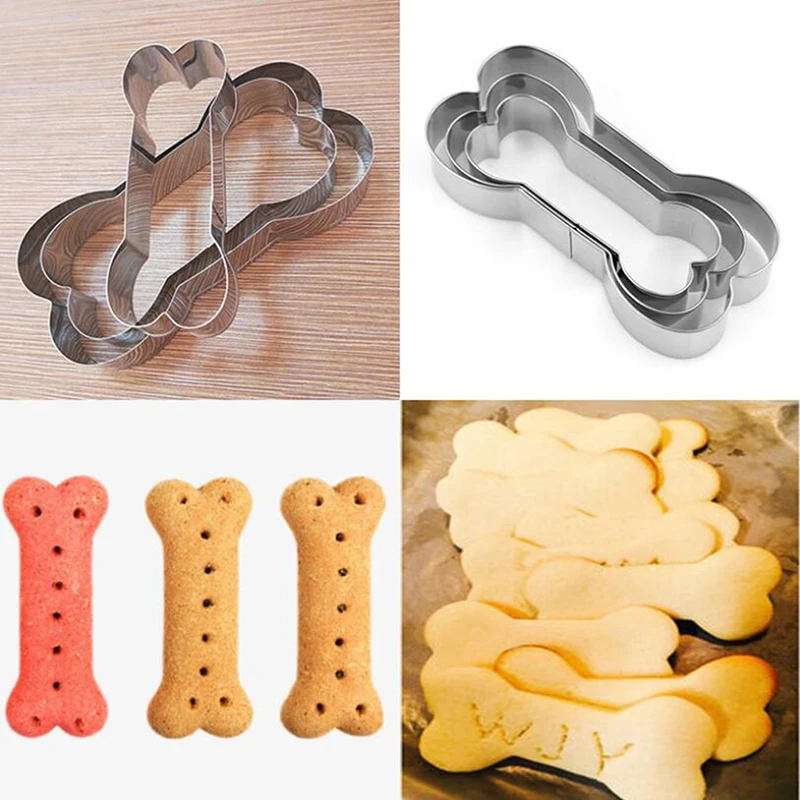 3 шт./компл. форма из нержавеющей стали Форма кость собаки украшение для торта
