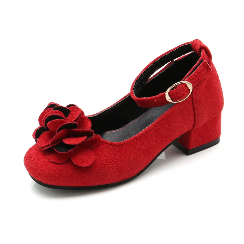 

New Kids Leather Shoes Girls Wedding Dress Shoes Children Princess Flower Leather Sandals For Girls Casual