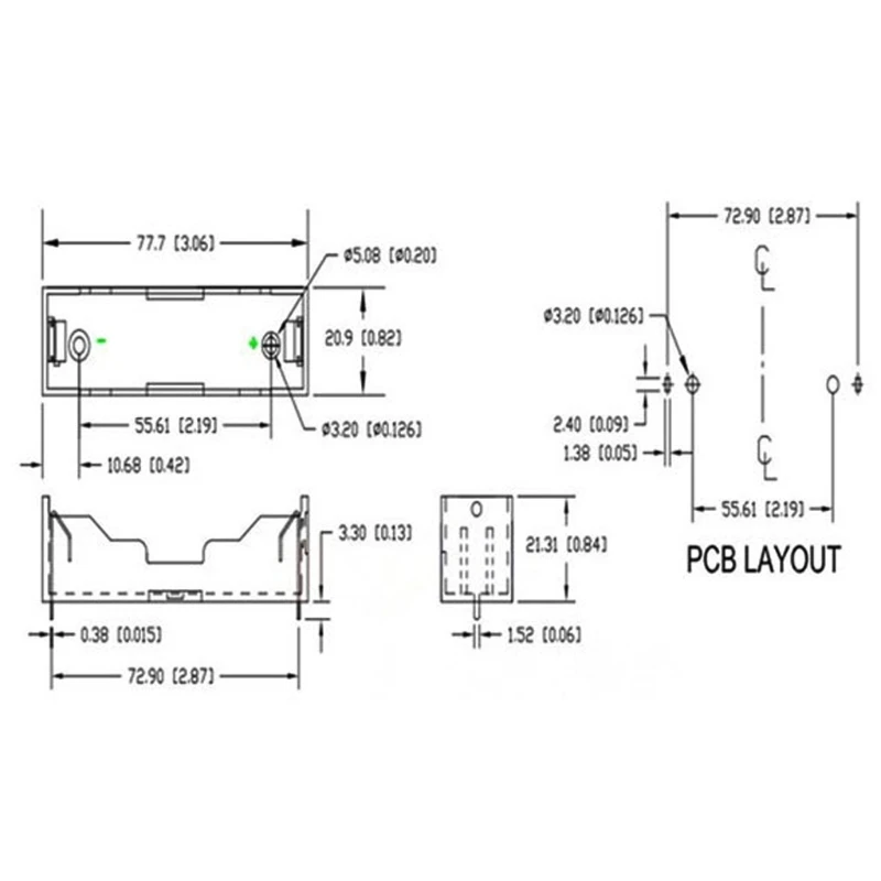 18650 кнопочный батарейный отсек упаковка из аккумуляторов чехол держатель