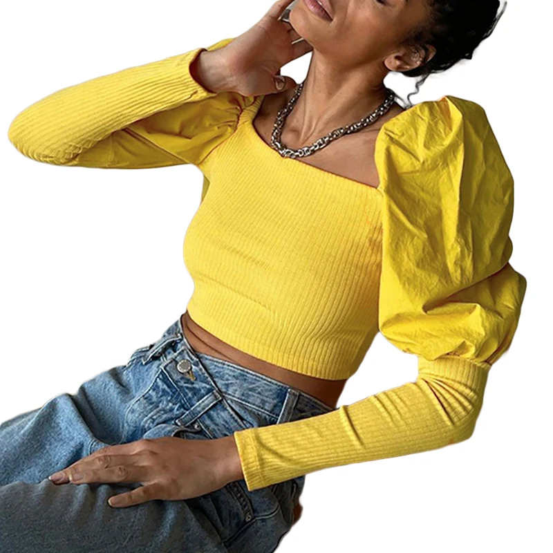 

Женская футболка с длинным рукавом, однотонная, облегающая