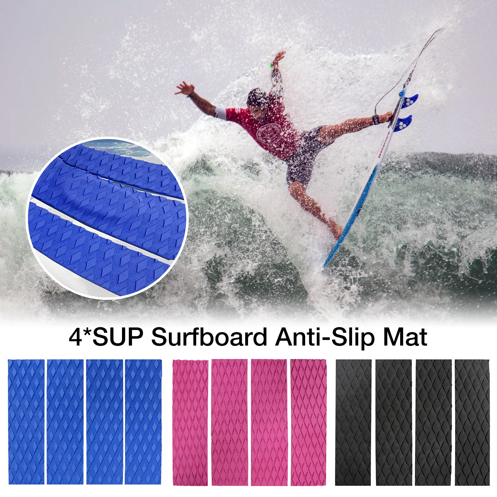 

4PCS SUP Surfboard Anti-slip Mat Surfboard Traction Pad Sup Surfboard Skid Pad