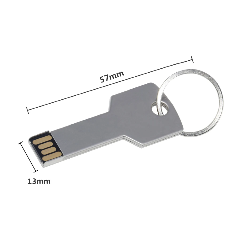

USB Flash Drive 32GB 64GB Metal Key Pendrive 16GB 8GB Waterproof Pen Drive USB 2.0 USB Stick Memory Stick USB Flash Custom Metal