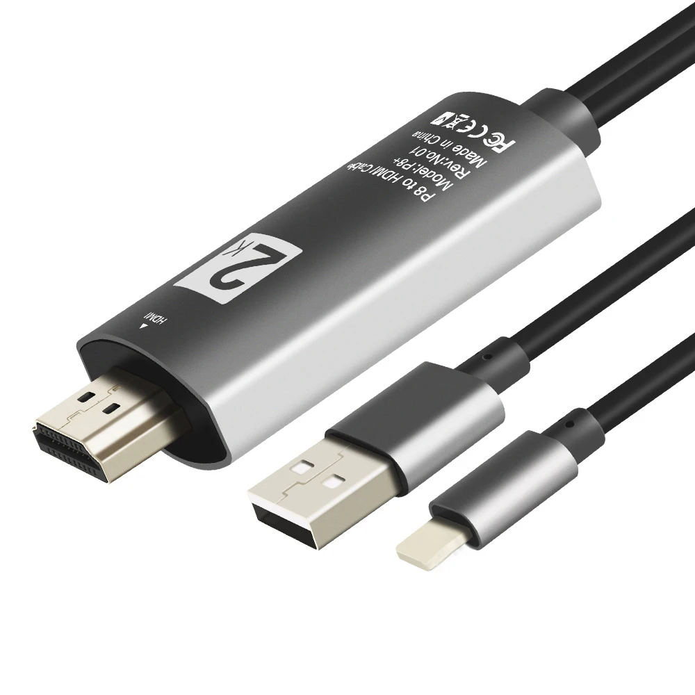 Кабель lightning HDMI с высоким разрешением адаптер 1080p для iphone ipad HDTV проектор конвертер