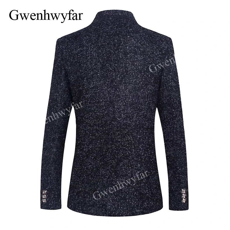 GwenhwyfarBlazer для мужчин 2018 зима Новый китайский стиль Бизнес Повседневный Стенд