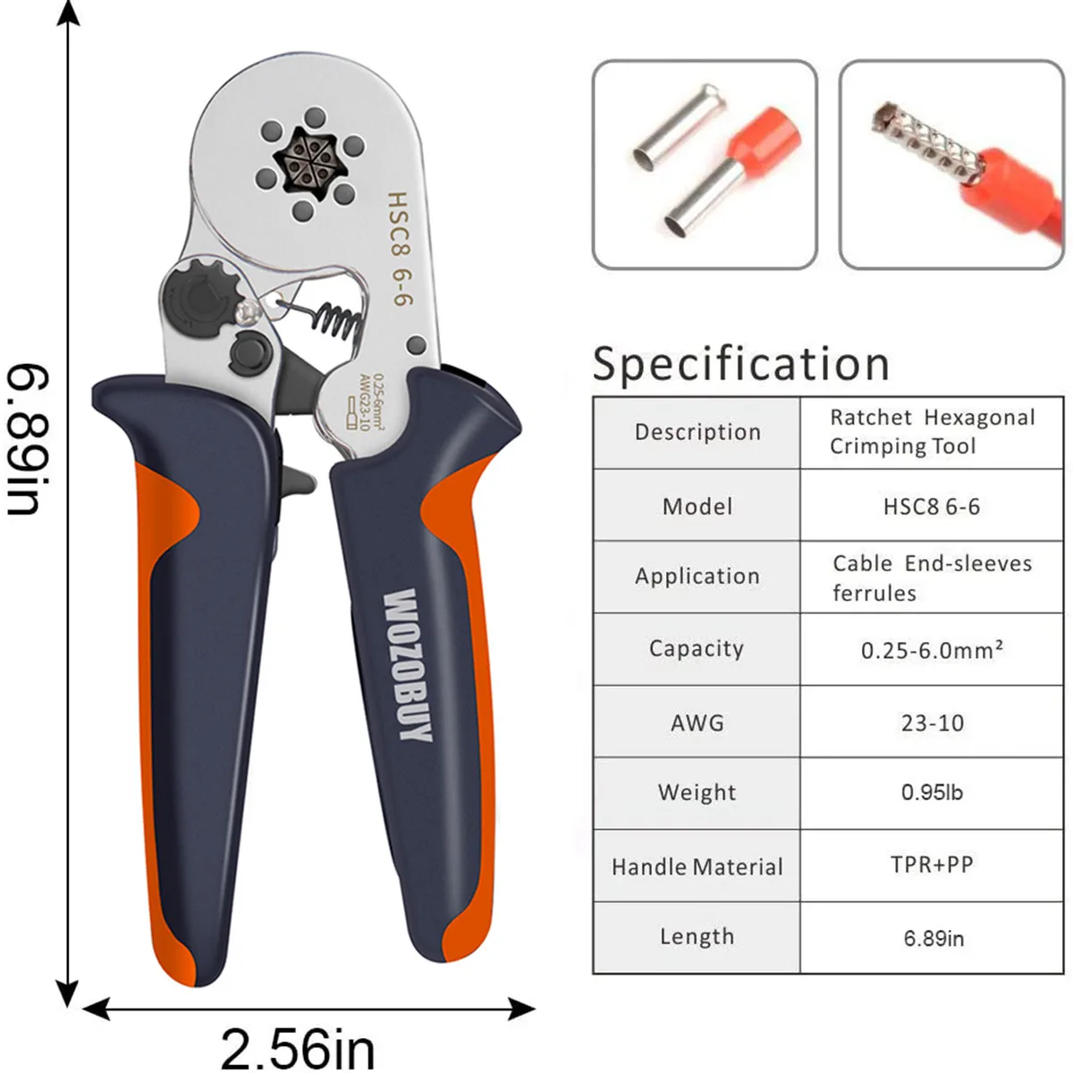 

Hexagonal Sawtooth Self-Adjustable Ratchet Wire Terminals Crimper Tools KitUniversal Cable Wire Stripper Set With Multiple Ends