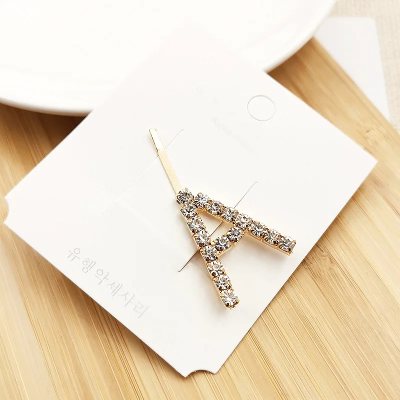 1 шт. блестящие заколки с буквенным принтом хрустальные стразы для волос женские