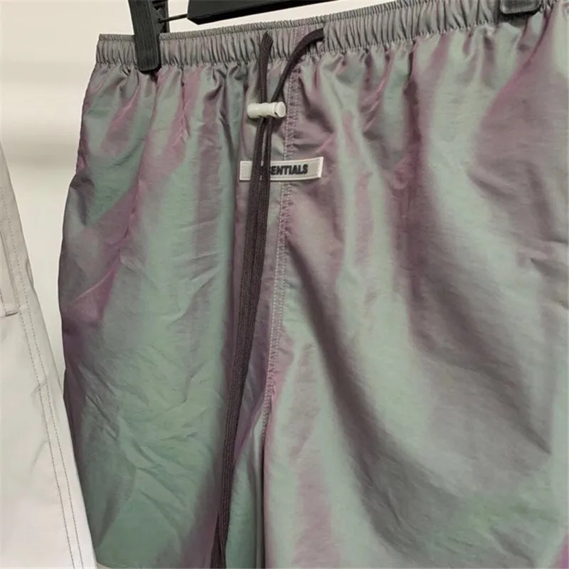 

Laser Reflective colorful nylon FOG Essentials Shorts Men Women Breechcloth Drawstring Essentials shorts