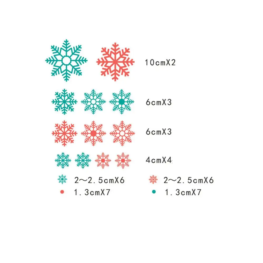 3 предмета Одинаковый пижамный комплект зима снежинка Наклейка на стену окно