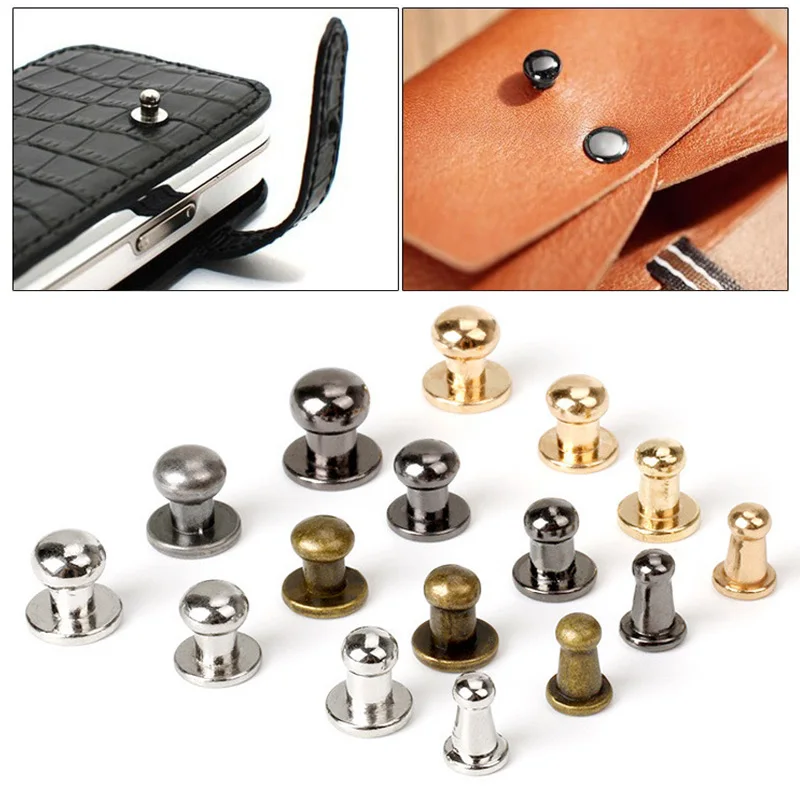 10 шт. однотонная поясная сумка с заклепками и круглой головкой винты на кнопках