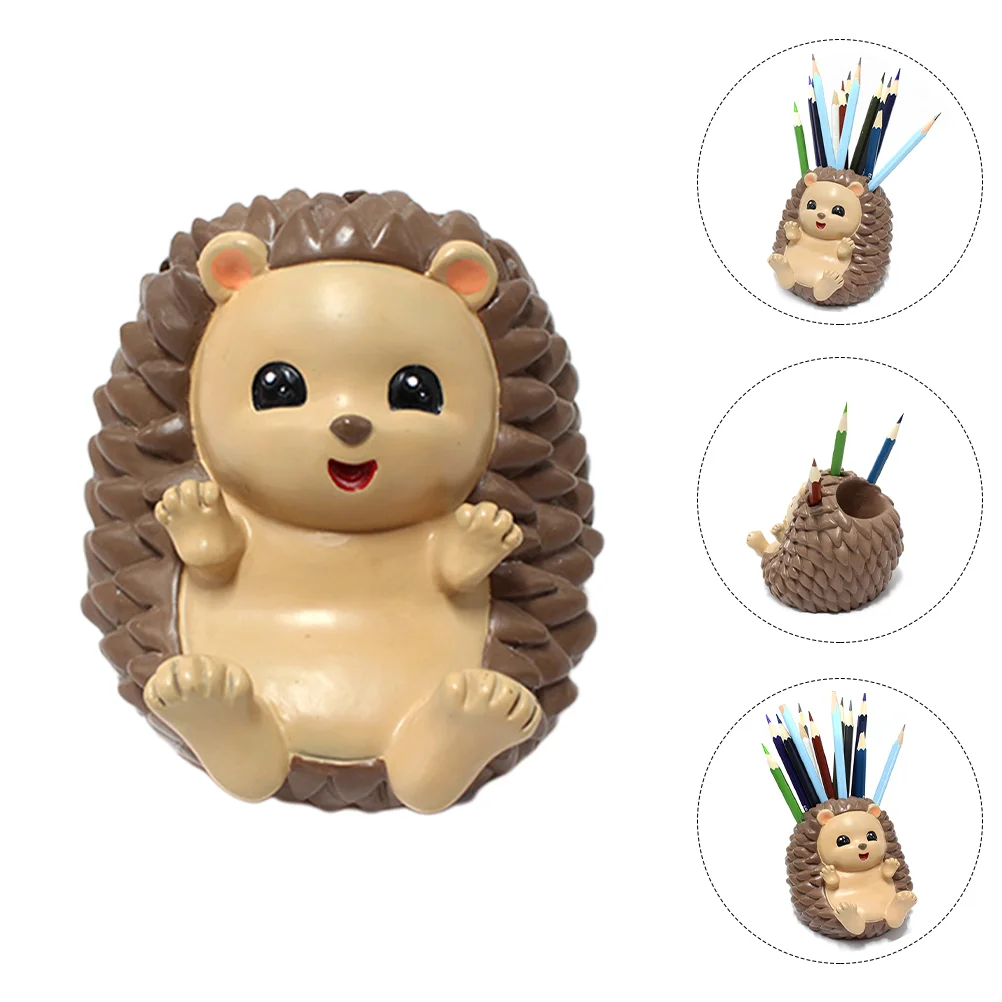 

1Pc Hedgehog Pen Holder Decorative Pen Container Multi-purpose Storage Holder