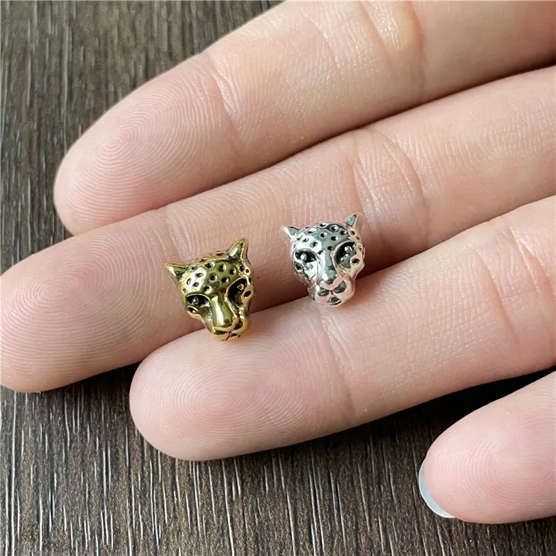 

120pcs Animal Leopard Head Perforated Bead Connector for Jewelry Making DIY Handmade Bracelet Necklace Accessories
