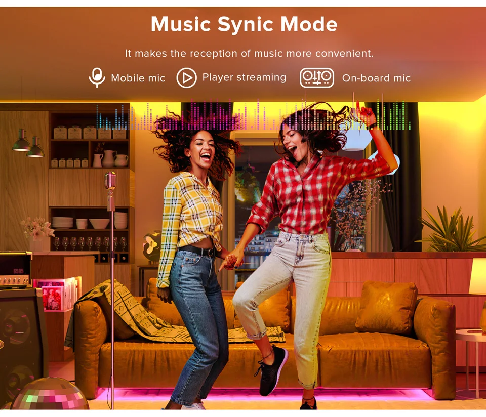 DC5V WS2812B LED RGB Strip Tapes With Addressable Pixel WiFi Remote Control Dual Output Power Kit Intelligent Music App Adapter |