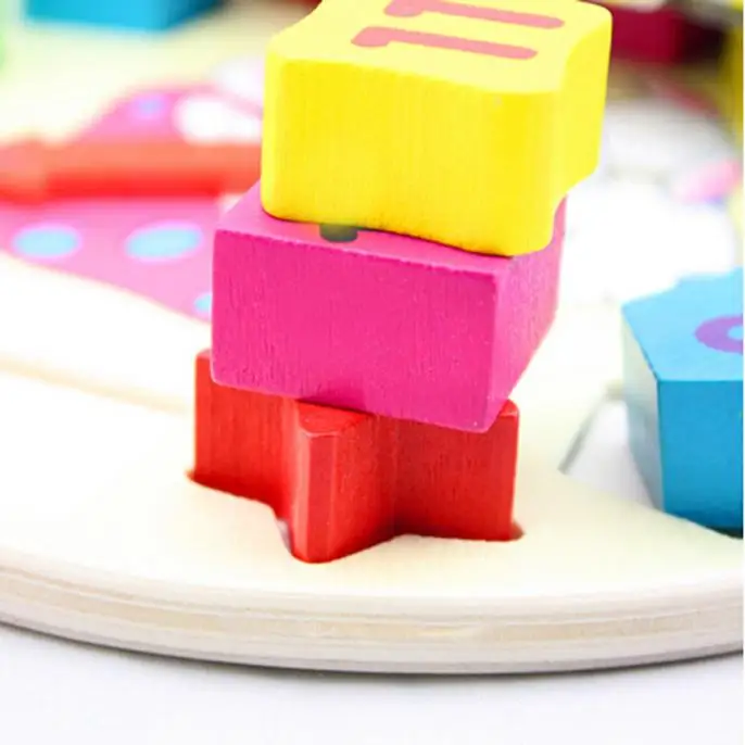 

1Set Shape Of Wooden Clock Color The Clock Building Blocks Toys For Children Education Toys Toy Digital Geometry Clock