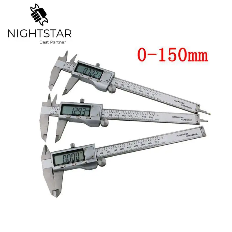 150mm Electronic Digital Caliper 6 Inch Vernier Caliper Gauge Micrometer Measuring Tool Digital Ruler Stainless Steel caliper