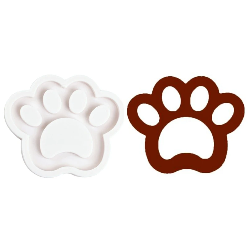

Crystal Epoxy Resin Mold Bear Paw Keychain Casting Silicone Mould DIY Craft Tool
