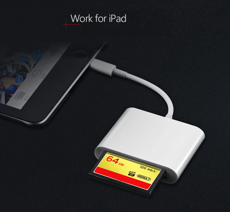 SD CF TF кардридер адаптер USB Micro фото и видеоадаптер для вспышки камеры iPhone IOS 12