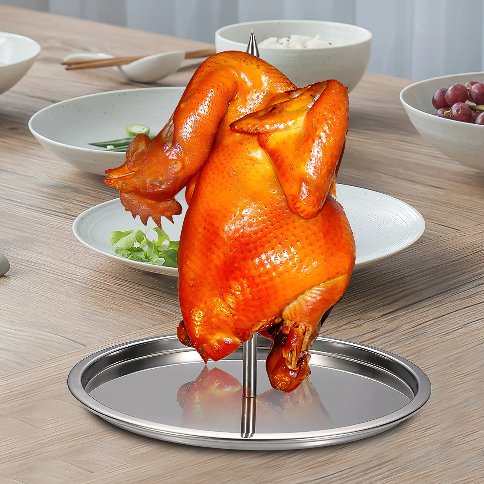 

Barbecue Plate Shelf Detachable Roast Chicken Grill Smooth Surface Roast Goose Standing Rack With High Hardness For Party Home
