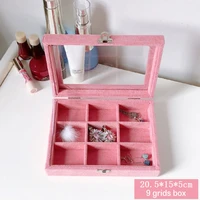 surprise price size 20 5155cm pink jewelry display box case for rings earrings bracelets necklaces ornaments storage organizer