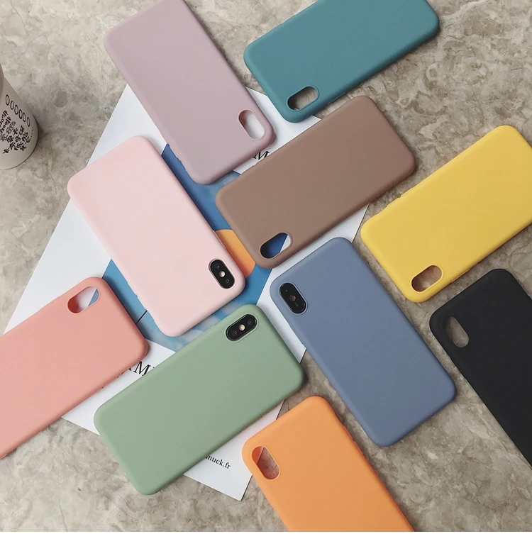 Силиконовый чехол для iPhone 11 Pro Max, чехол из мягкого ТПУ, матовый цветной чехол для телефона s, чехол для iPhone 6 7 8 Plus 6S XS Max XR X Etui