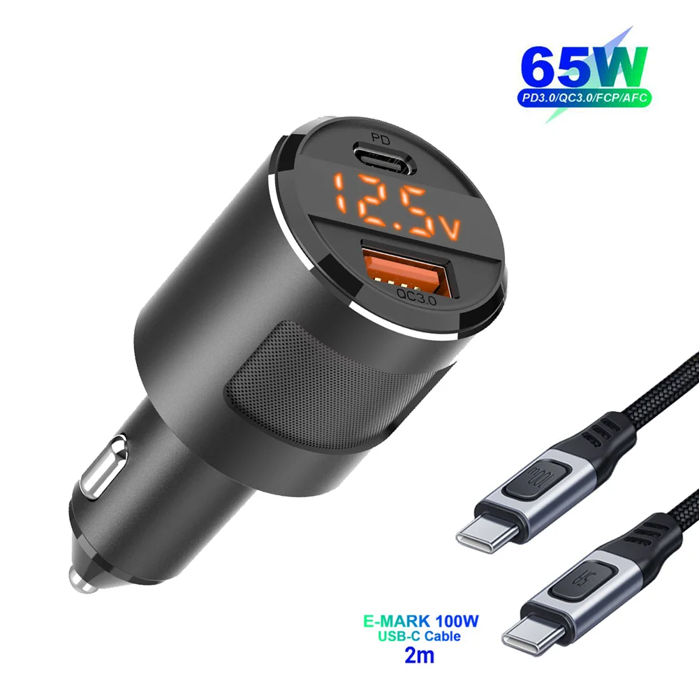 65W USB-C напряжение дисплея автомобиля быстрое зарядное устройство для Macbook Air iPhone 12