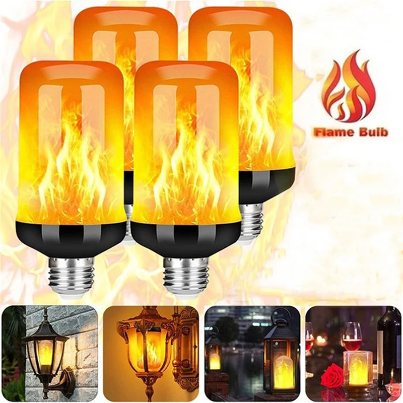 

E27 Flame Effect LED Bulbs tube Flickering Emulation Fire AC85~265V Creative Lamps Decorative Dynamic Lights Fire Torch Flame