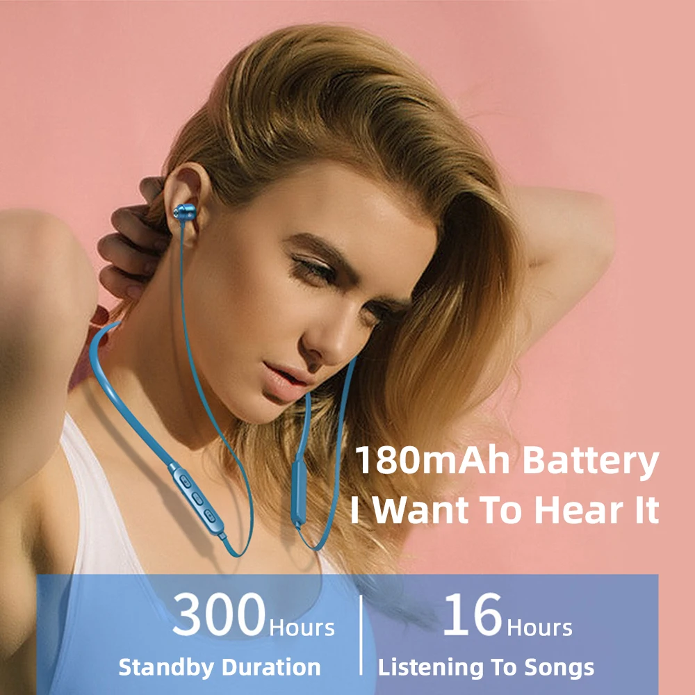 Беспроводные спортивные наушники Bluetooth 5 0 гарнитура для Xiaomi Redmi Note 7 Висячие шеи в