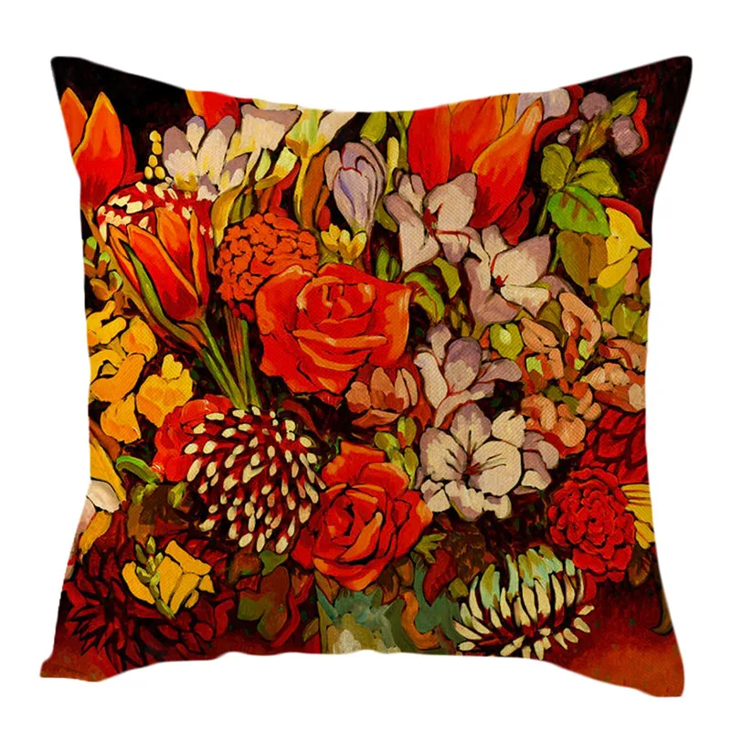 Fuwatacchi новинка 2020 винтажные картины цветов льняная наволочка картина маслом розы