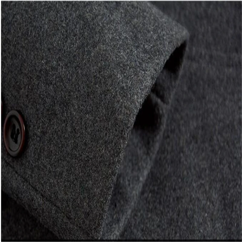 

Woolen Men Fleece Medium Handsome Length Cashmere Coat Casual Mens Embroidered Feathers Wool Jacket