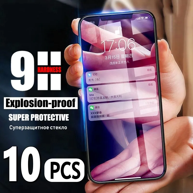 Закаленное 3d стекло с полным покрытием для iPhone 12 mini 11 Pro X XS MAX 8 XR SE 2020 7 6 6s Plus 10 шт.