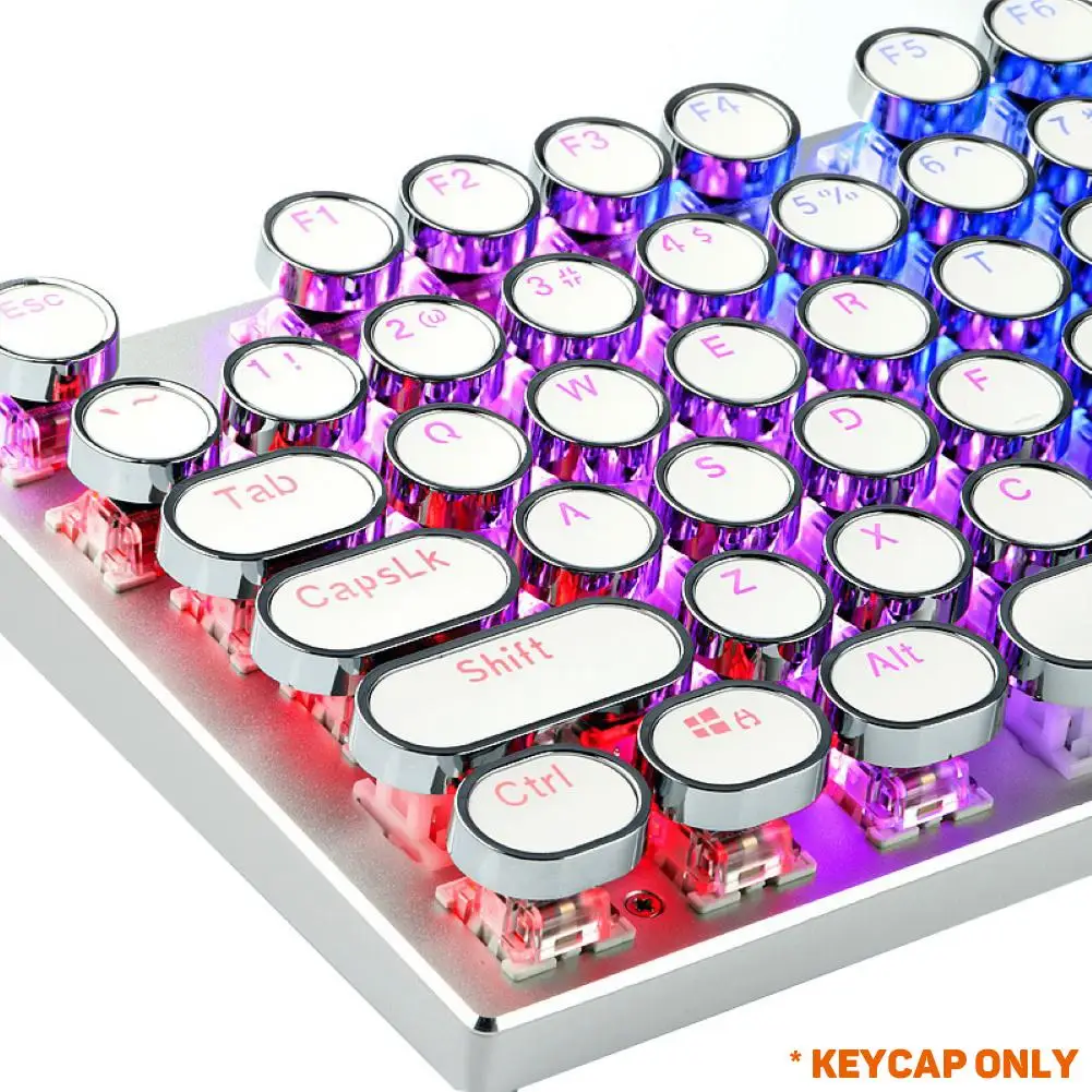 

104Pcs/Set Keycap PBT Universal Round Key Cap Keycaps for Cherry MX Mechanical Keyboard Black/Red/White Keycap Ergonomic Backlit